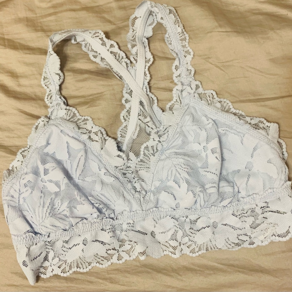 Aerie light blue lace racerback bralette large
